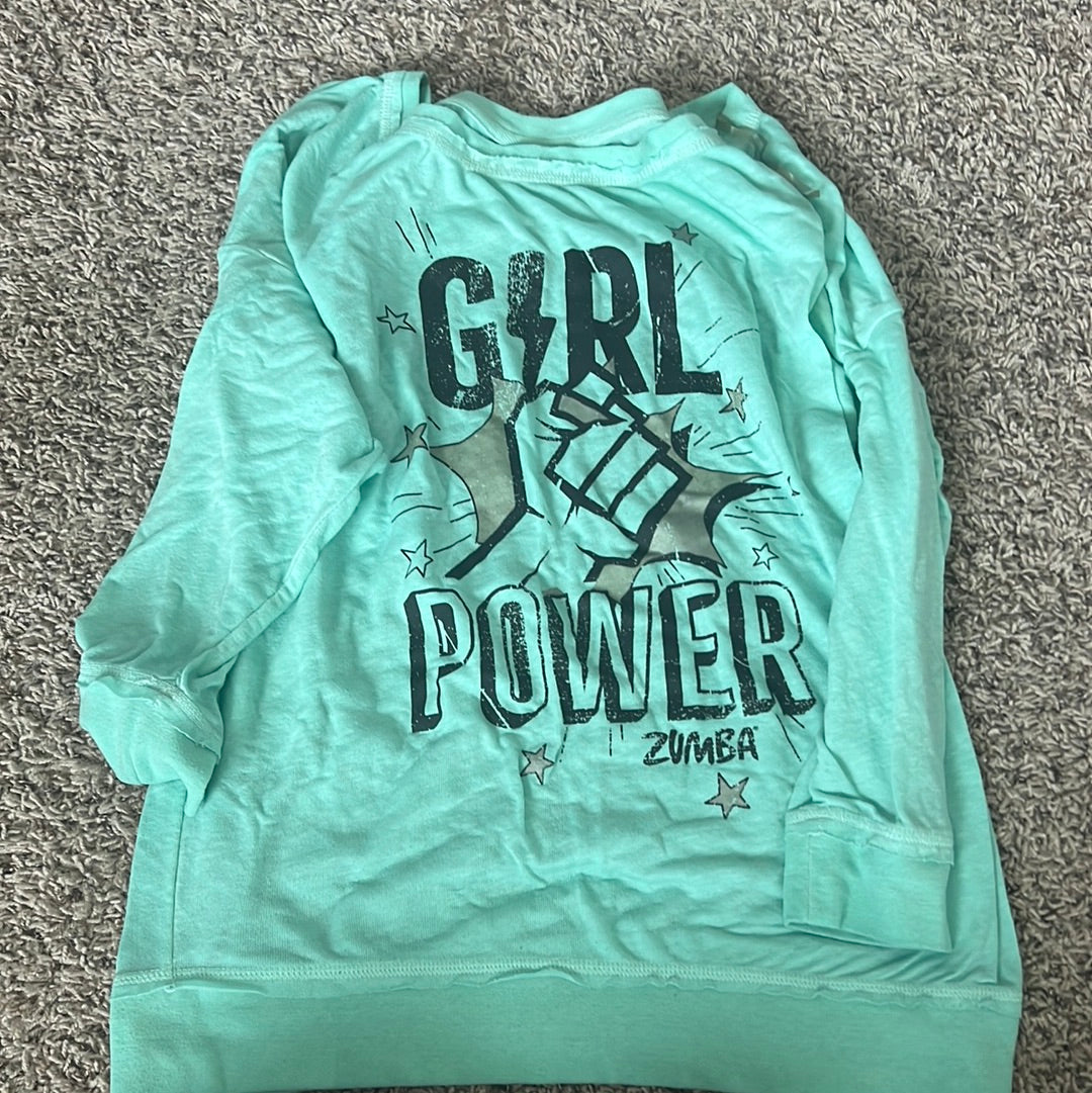 Teal Girl Power Zumba Sweater