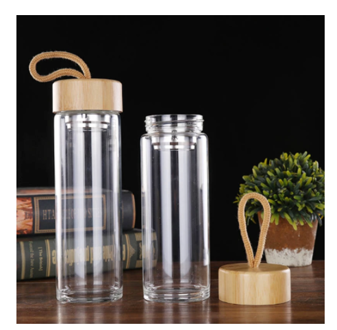 Single Layer European Style Bamboo Lid Portable Cup