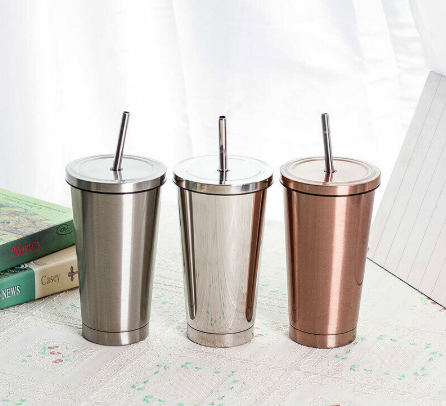 500ML Stainless Steel Tumbler with Straw Lids