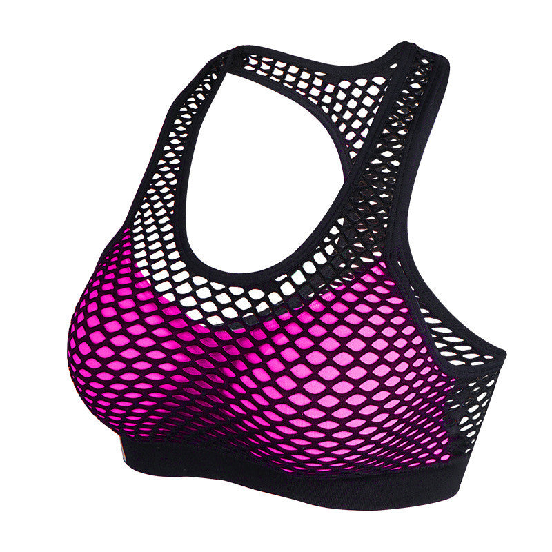 Mesh Hollow Out Shockproof Gym Bra