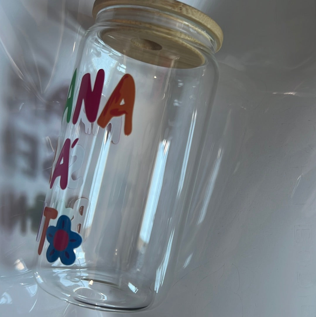 16oz Glass tumbler “Tomorrow will be beautiful”