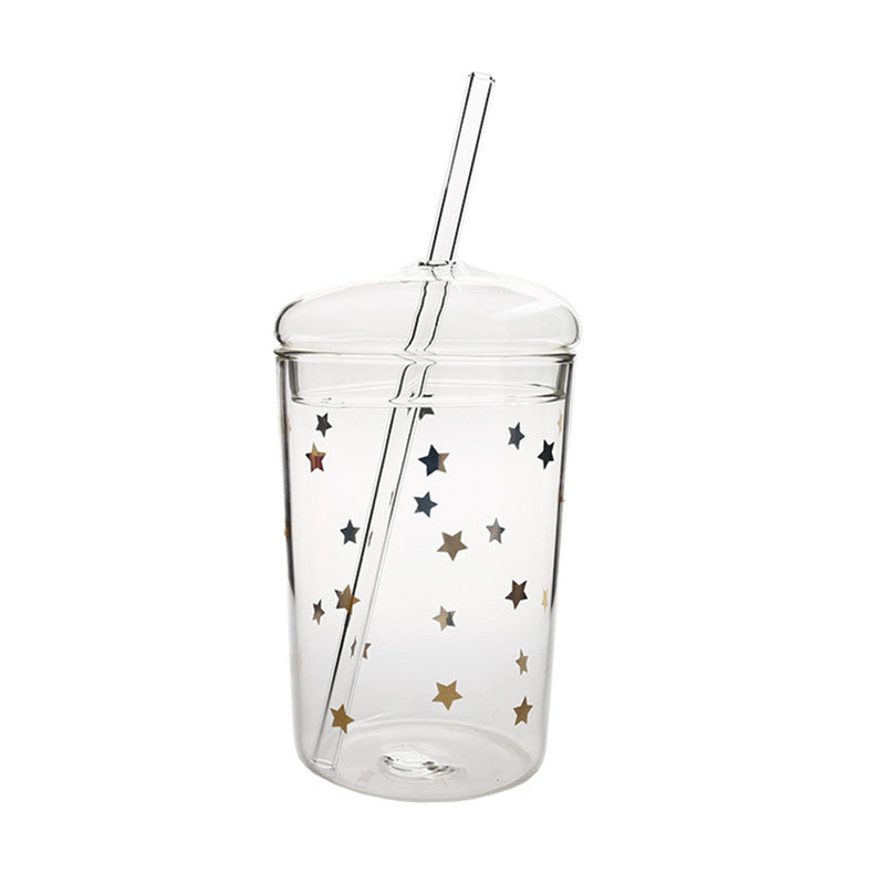 High Borosilicate Sippy Glass Cup With Lid