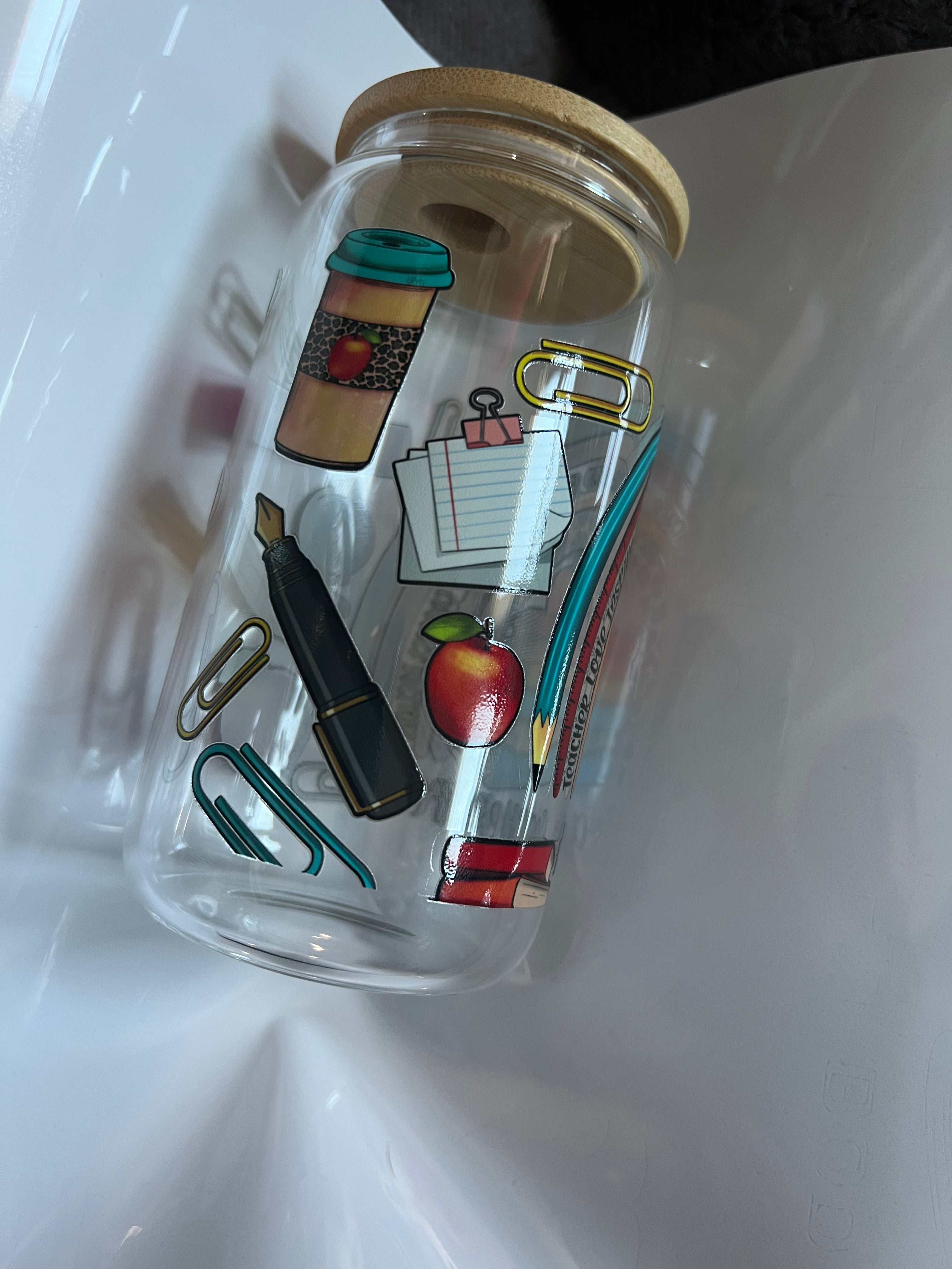 Teacher Life 16oz Glass Tumbler