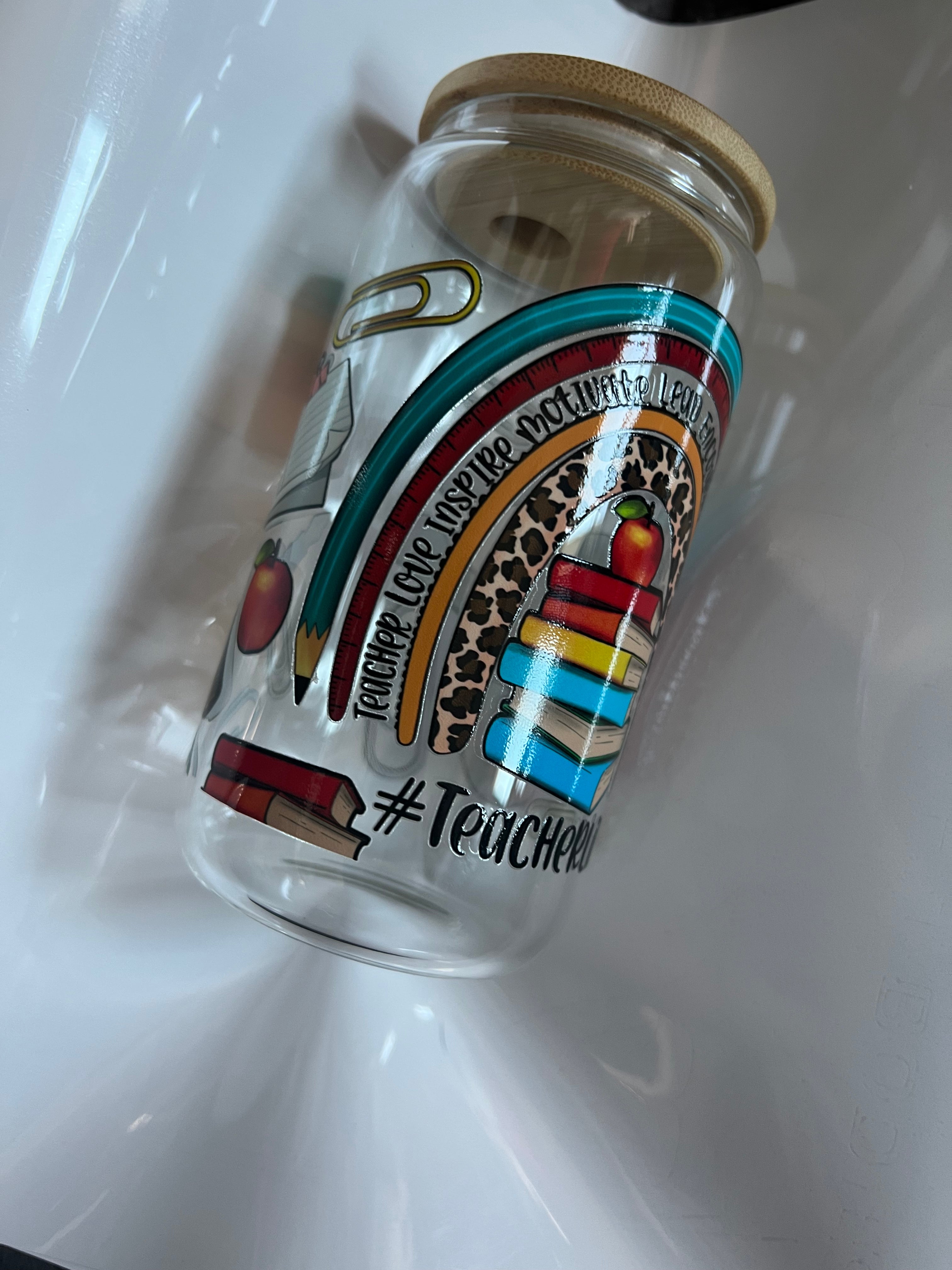 Teacher Life 16oz Glass Tumbler