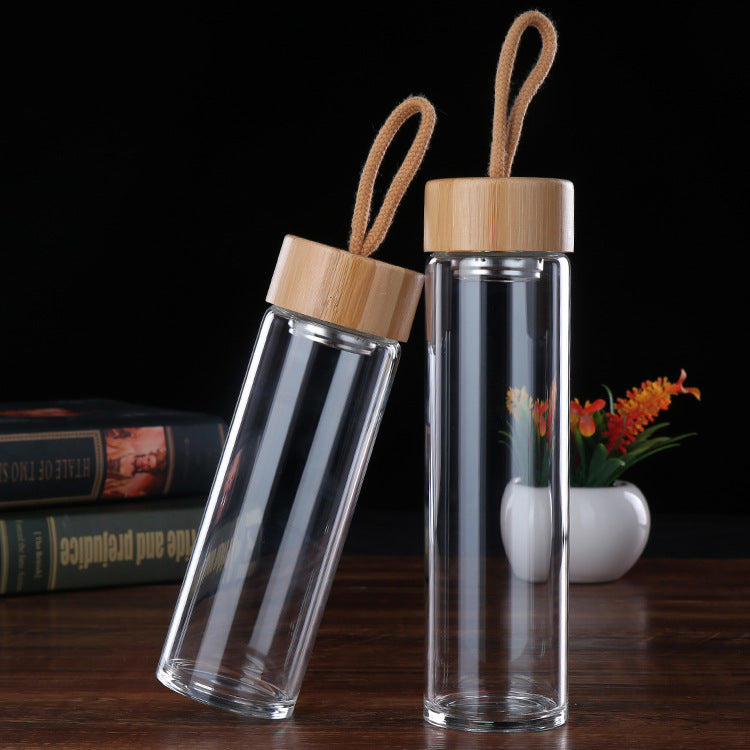 Single Layer European Style Bamboo Lid Portable Cup
