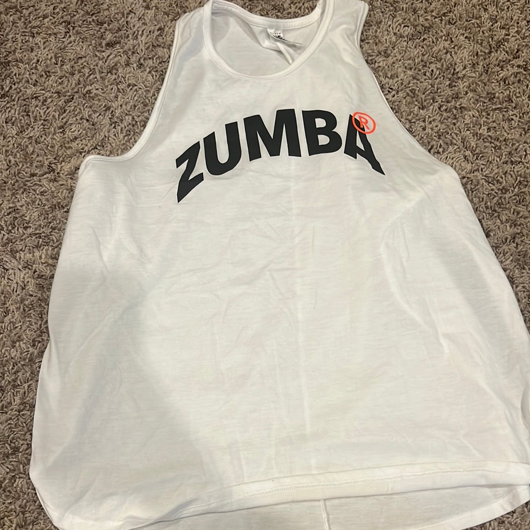 White Zumba tank