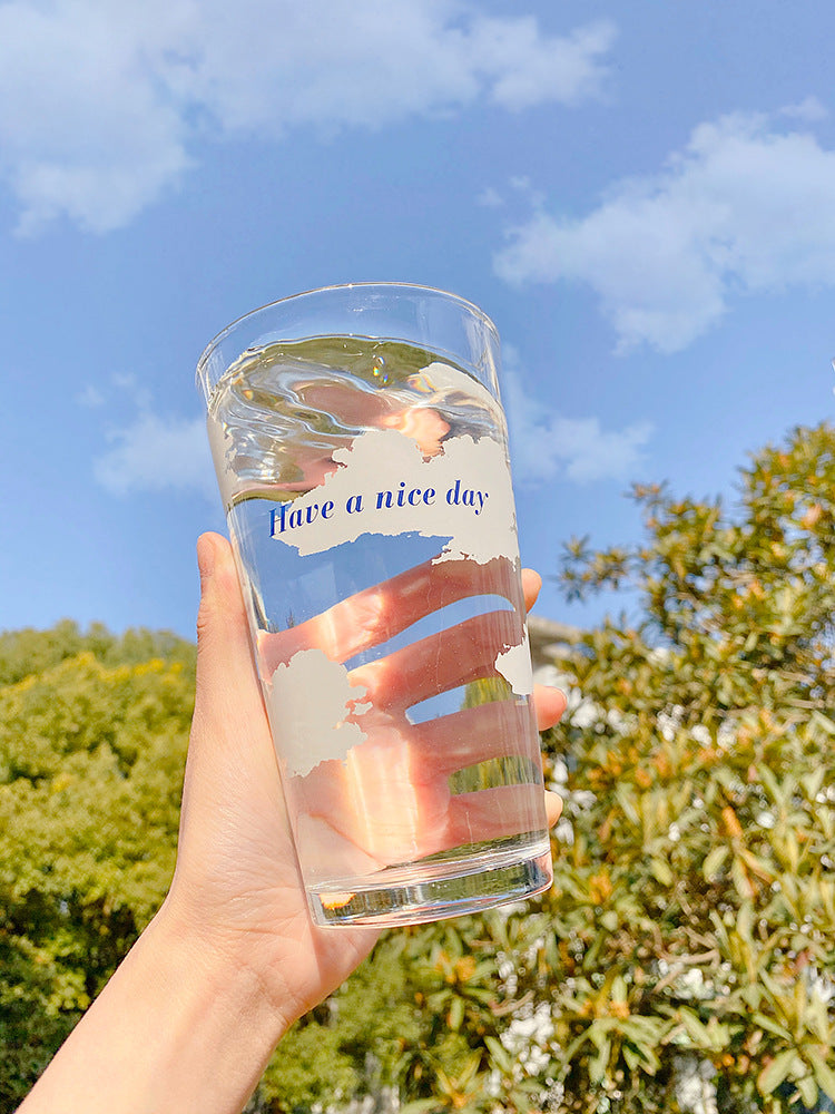 Glass Tumbler with straw