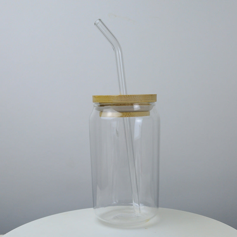 350ml Borosilicate Glass With Bamboo Lid and Straw